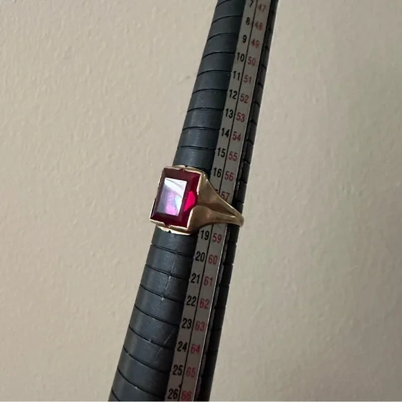 10k Antique Gold Ring Ruby Stone vintage estate - Picture 4 of 4